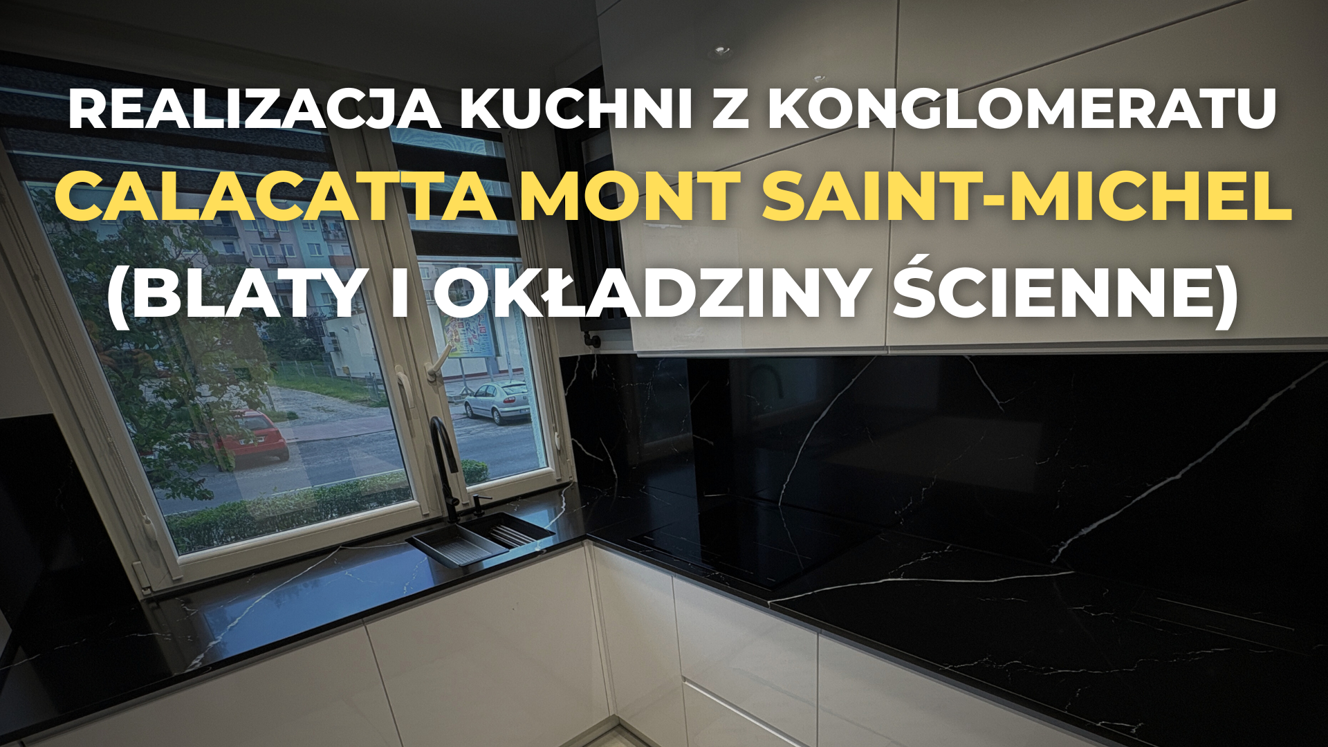 Blaty i ściany kuchenne z konglomeratu Calacatta Mont Saint-Michel