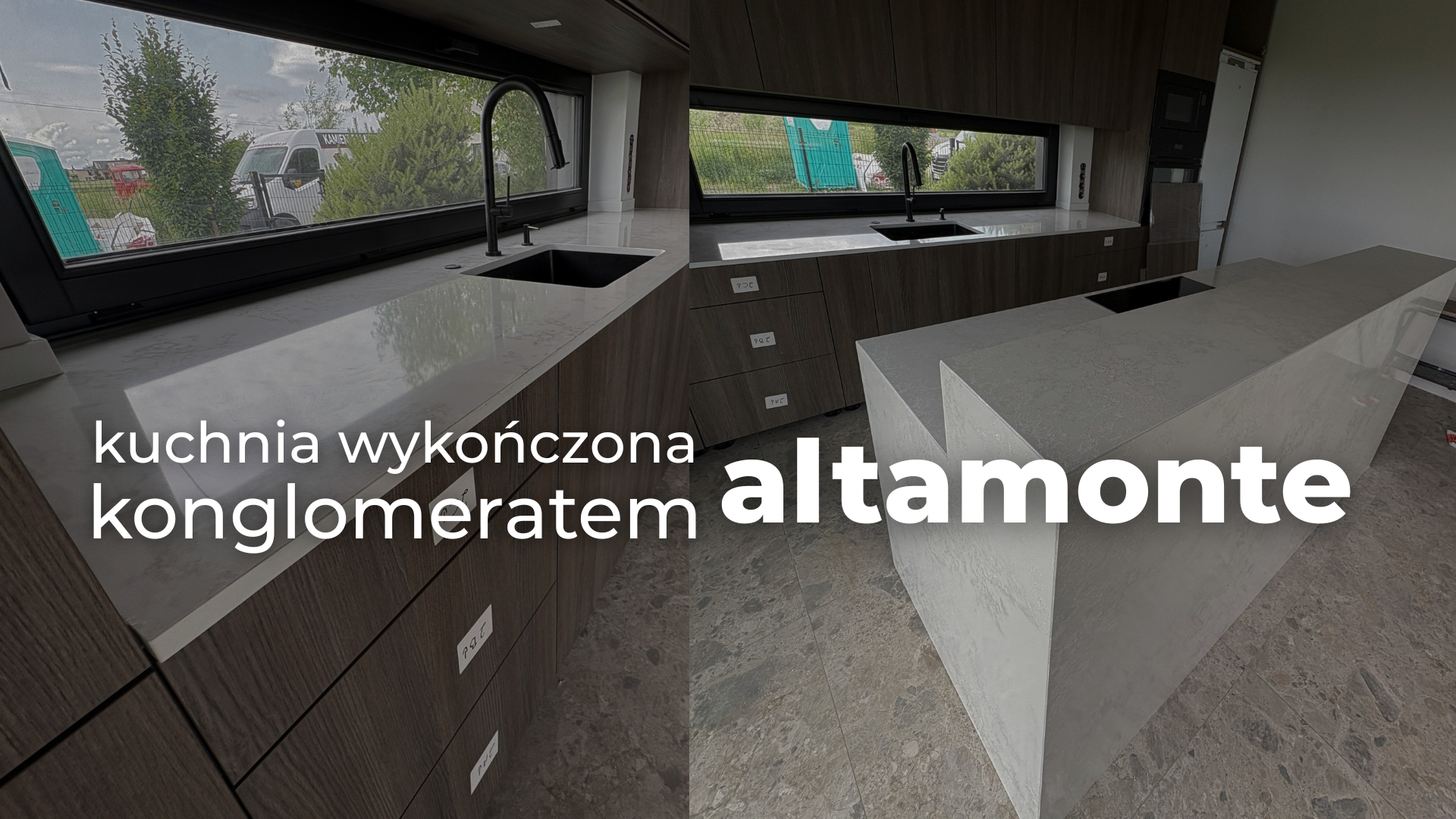 kuchnia wykończona konglomeratem Altamonte