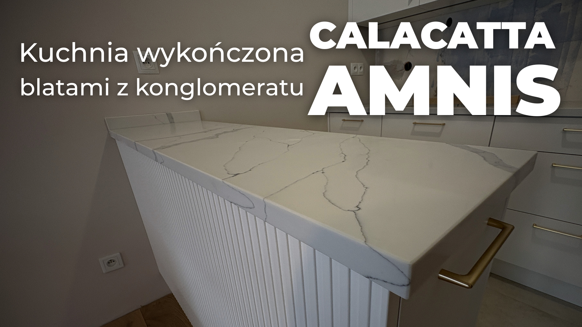 kuchnia wykończona blatami z konglomeratu Calacatta Amnis