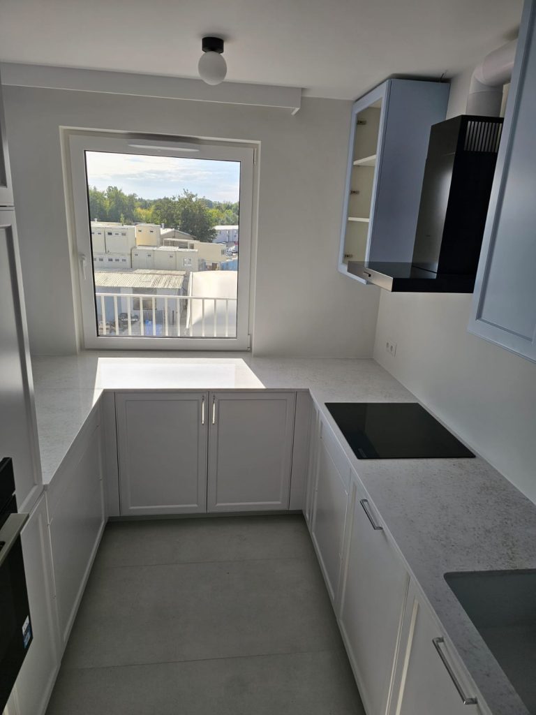 blaty kuchenne z konglomeratu Wedding Lily - widok kompletny