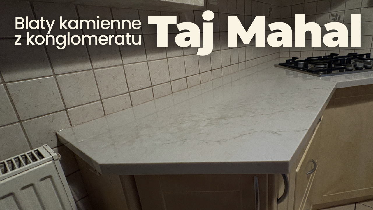 blaty kuchenne wykonane z konglomeratu kwarcowego Taj Mahal o grubości 3 cm