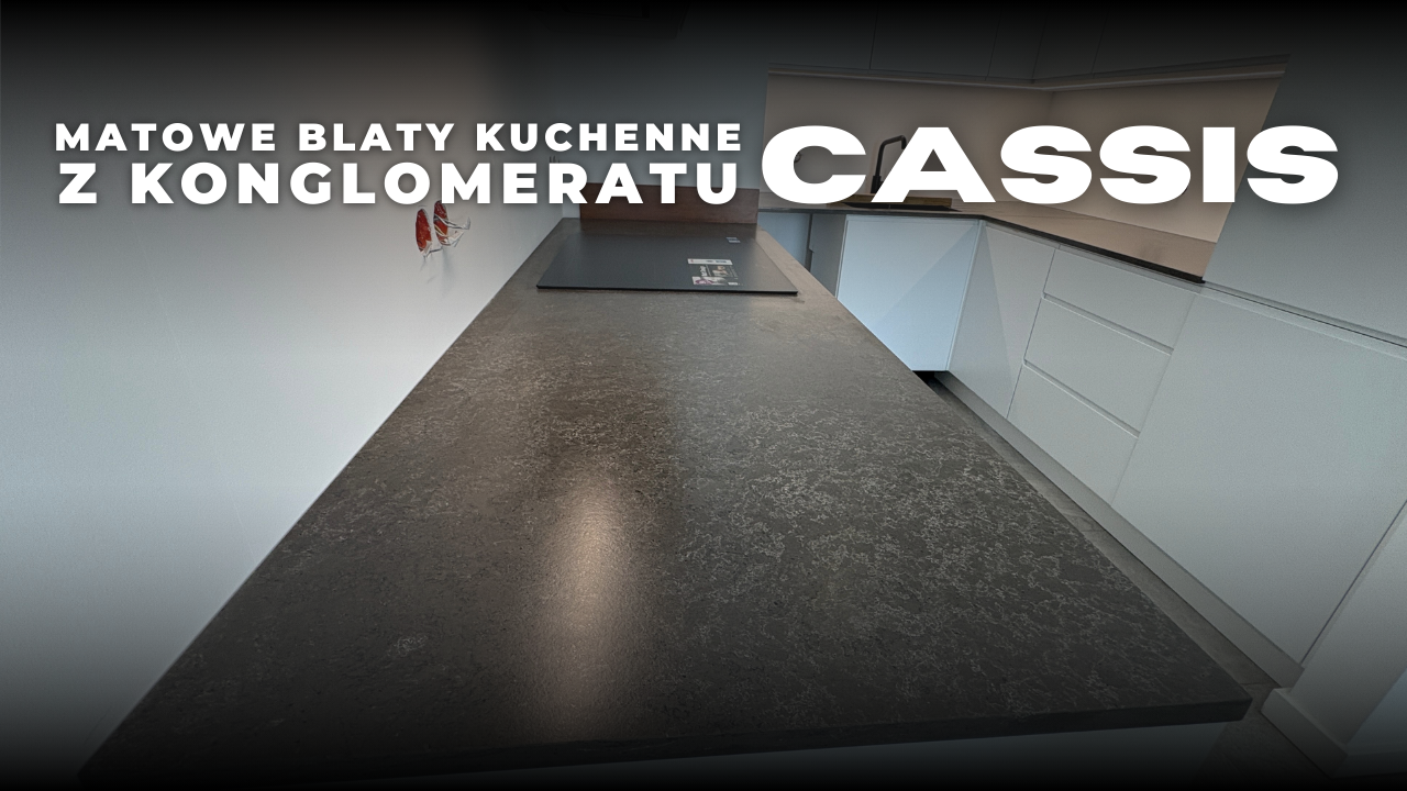 Matowe blaty kuchenne z konglomeratu kwarcowego Cassis