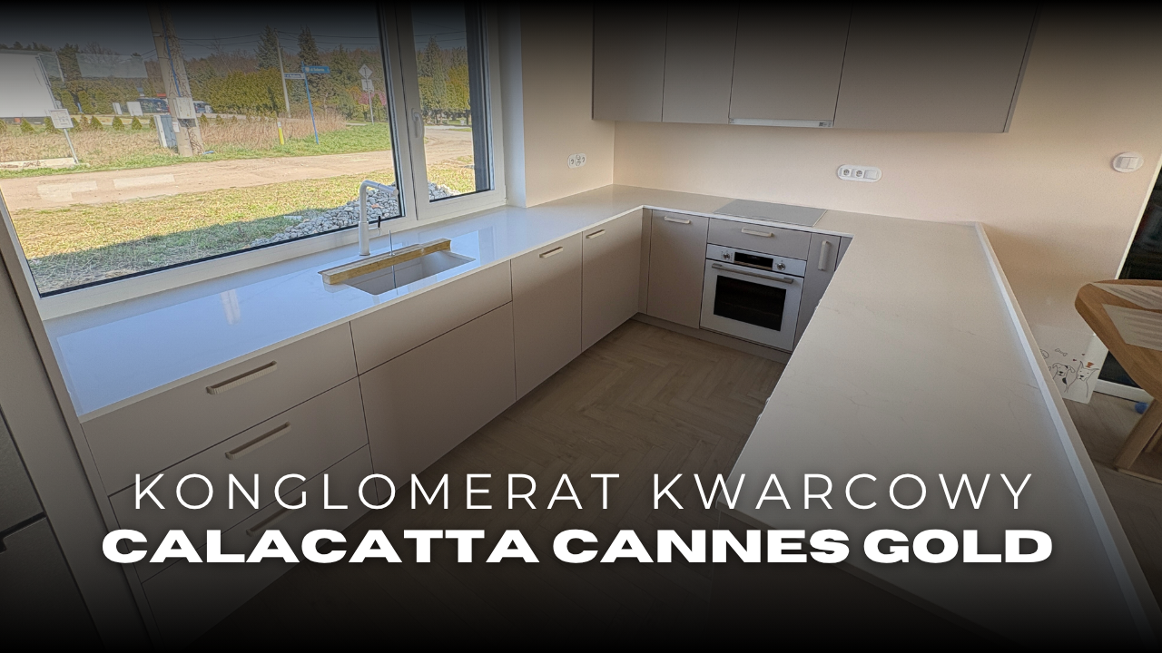 blaty kuchenne - konglomerat Calacatta Cannes Gold