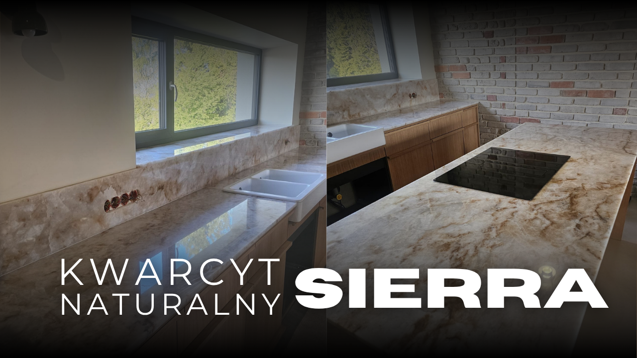 Kuchnia wykończona blatami z kwarcytu naturalnego Sierra